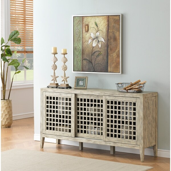 Somette Weaver Sandstone Three Door Credenza