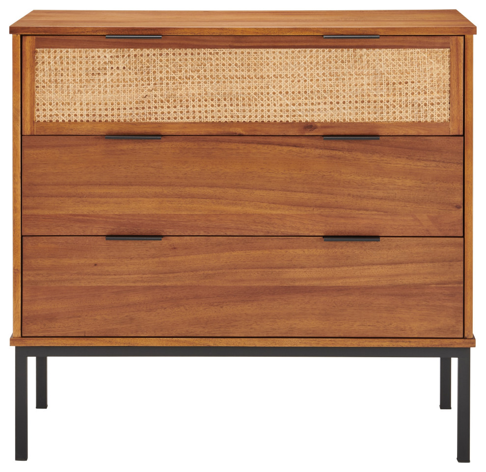 Caine Rattan Chest 3 Drawers   Tropical   Accent Chests And Cabinets   by HedgeApple  Houzz