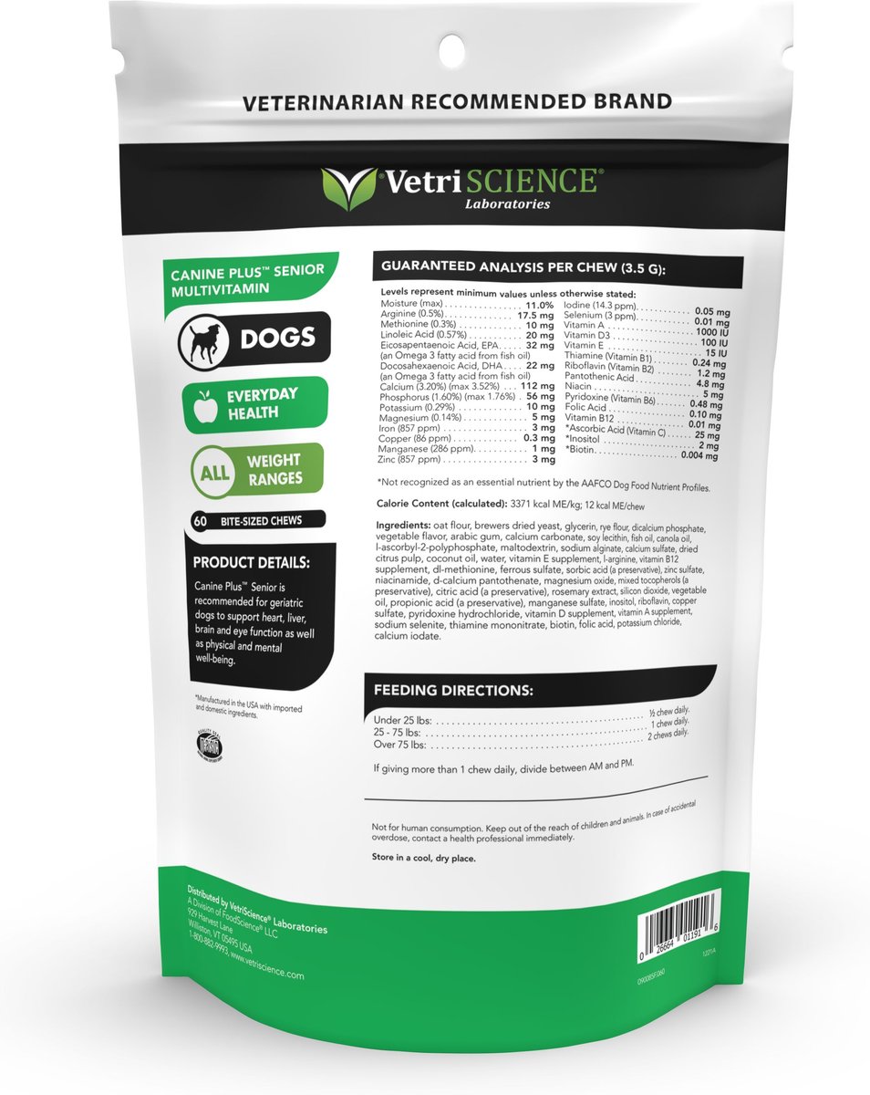 VetriScience Canine Plus Soft Chew Multivitamin for Senior Dogs