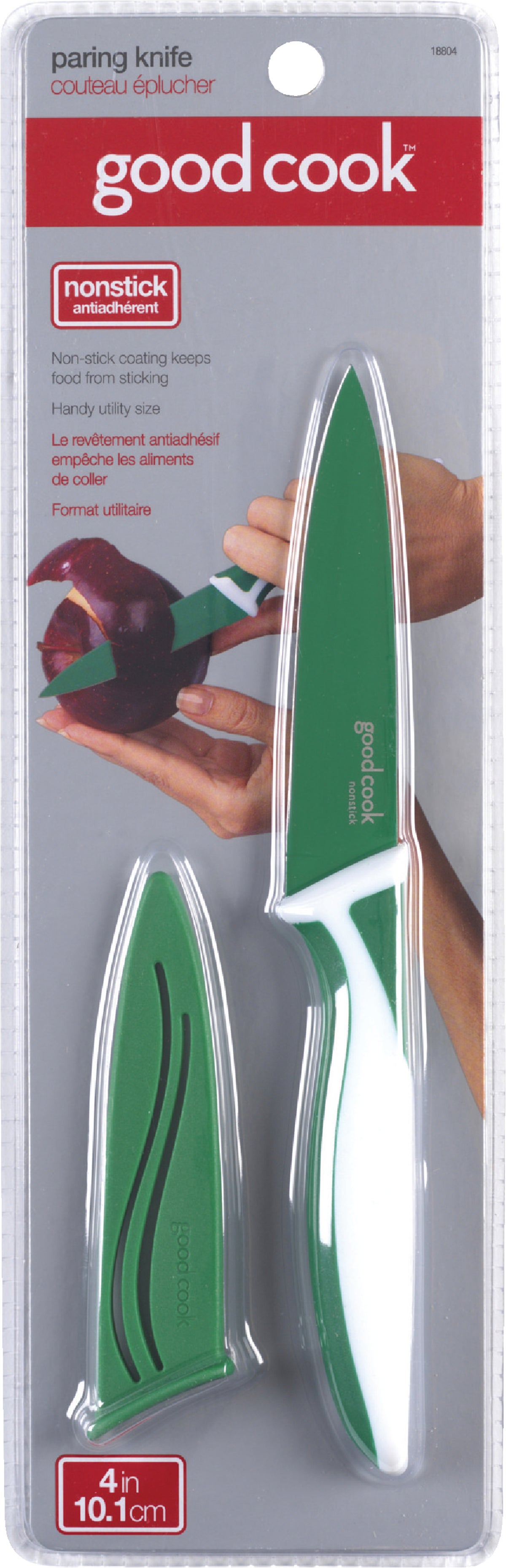 Goodcook Paring Knife with Cover Green 4 In.