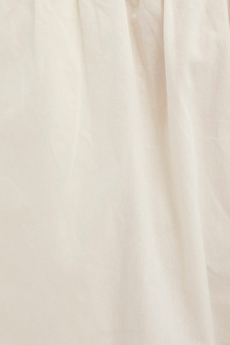 White Wide Leg Cargo Pants High Rise