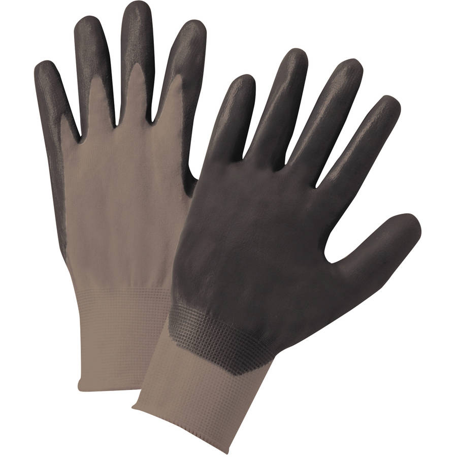 Anchor Brand Nitrile Coated Gloves, Dark Gray, Nylon Knit, X-Large, 12 Pairs