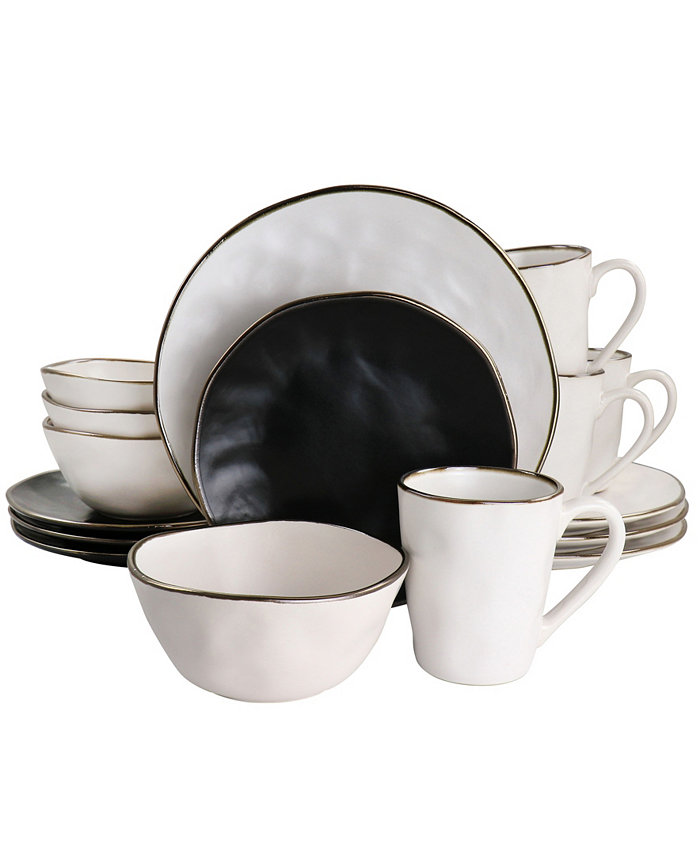 Elama Andres Mixed 16 Pc. Stoneware Dinnerware Set Service for 4