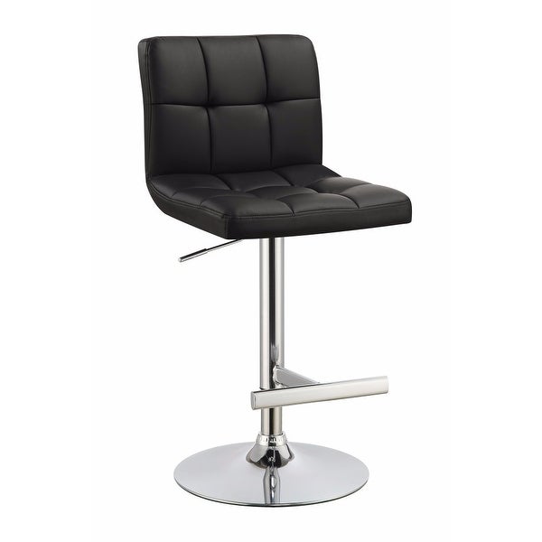 Sophisticated Armless Adjustable Bar Stool， Black