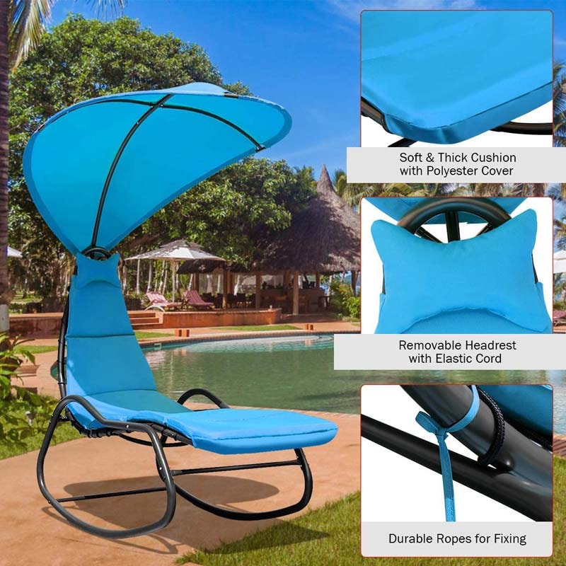 Patio Hanging Swing Chaise Lounge Rocking Chair