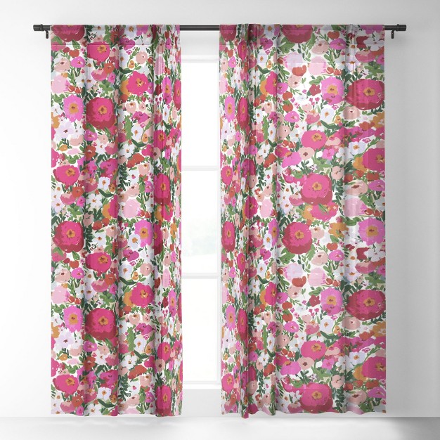 Alison Janssen Never Too Many Flowers Single Panel Sheer Window Curtain Society6