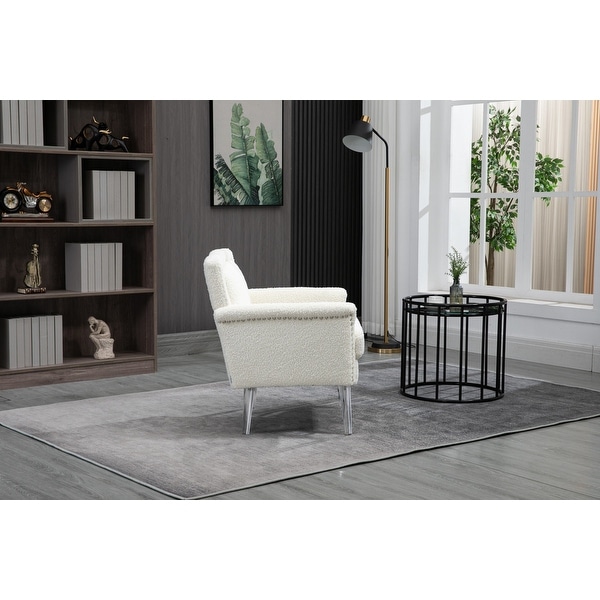 Accent Chair Leisure Single Sofa Chair with Acrylic Feet， Upholstered Arm Club Leisure Modern Reading Chair for Living Room