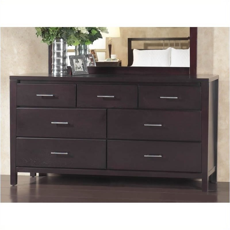 Bowery Hill 7 Drawer Double Dresser in Espresso