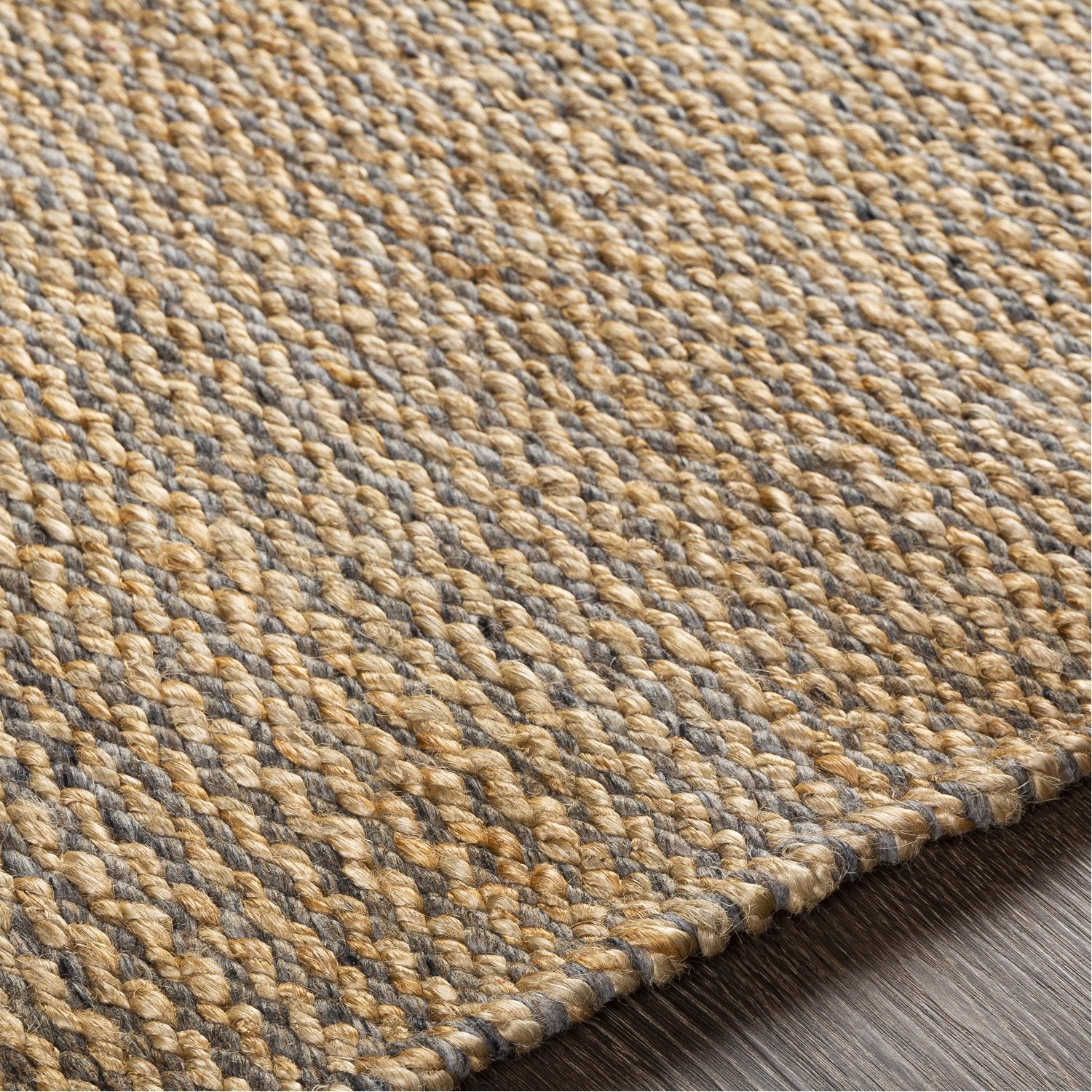 Southampton Hand Woven Rug in Tan, Charcoal, Medium Gray