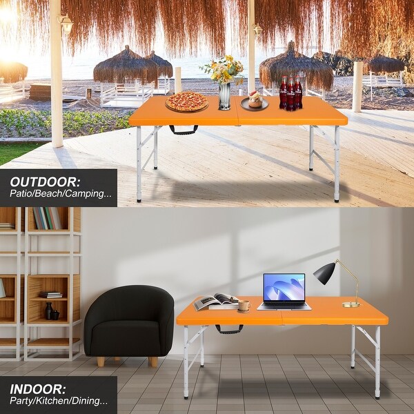 4ft Portable Folding Table Indoor Outdoor Foldable Table for Camping