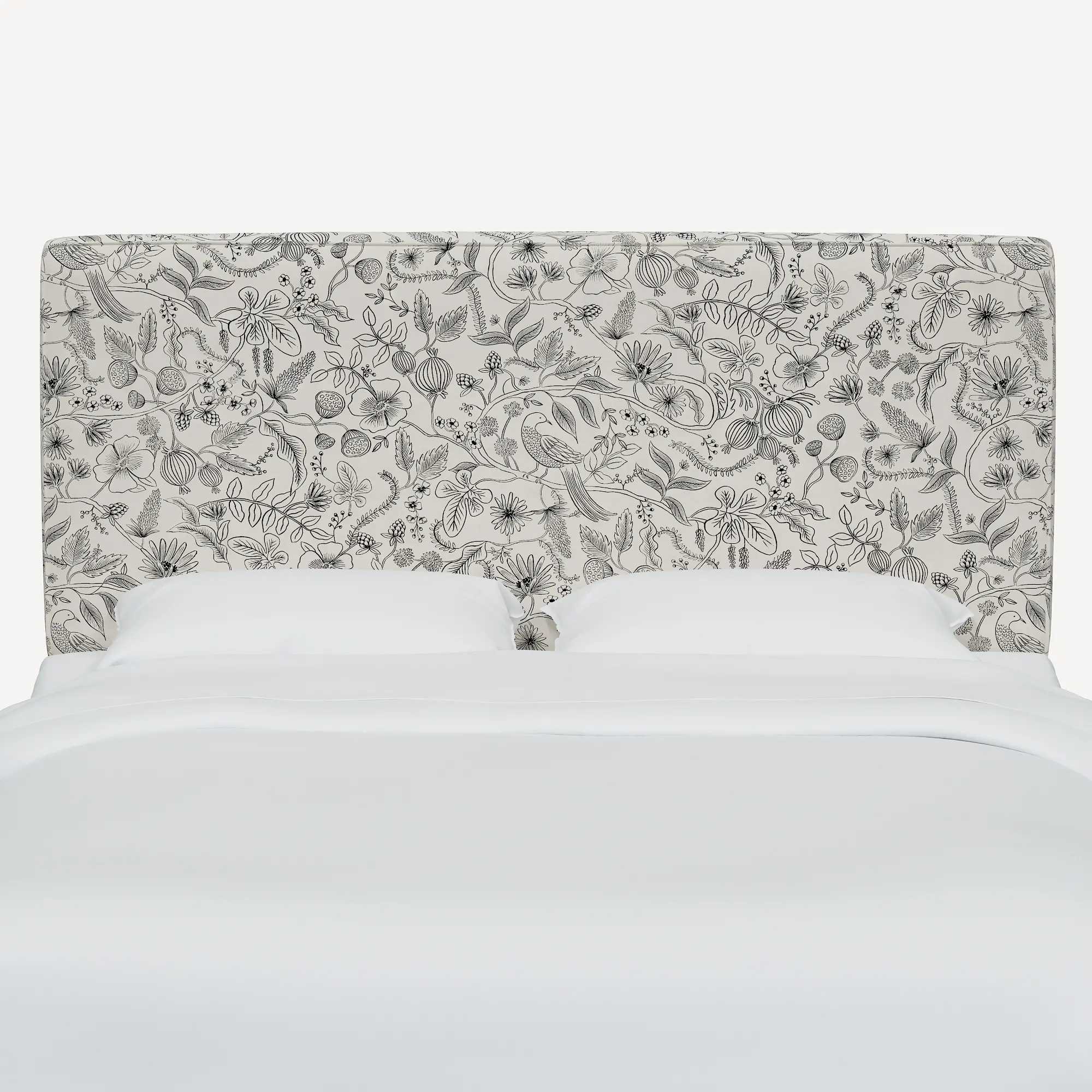 Rifle Paper Co Elly Aviary Cream and Black Twin Headboard