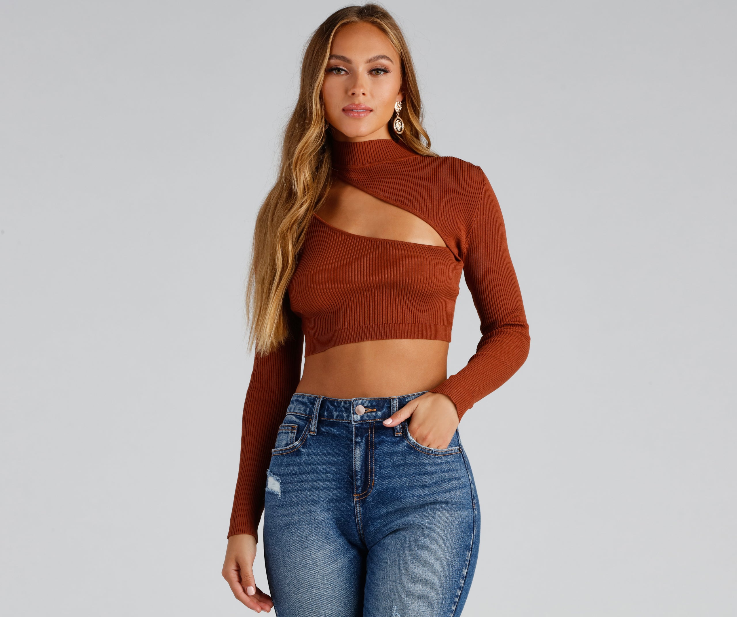 Bold Beauty Ribbed Cutout Crop Top