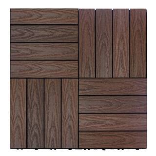 NewTechWood UltraShield Naturale 1 ft. x 1 ft. Quick Deck Outdoor Composite Deck Tile Sample in California Redwood US-QD-ZX-RW-S