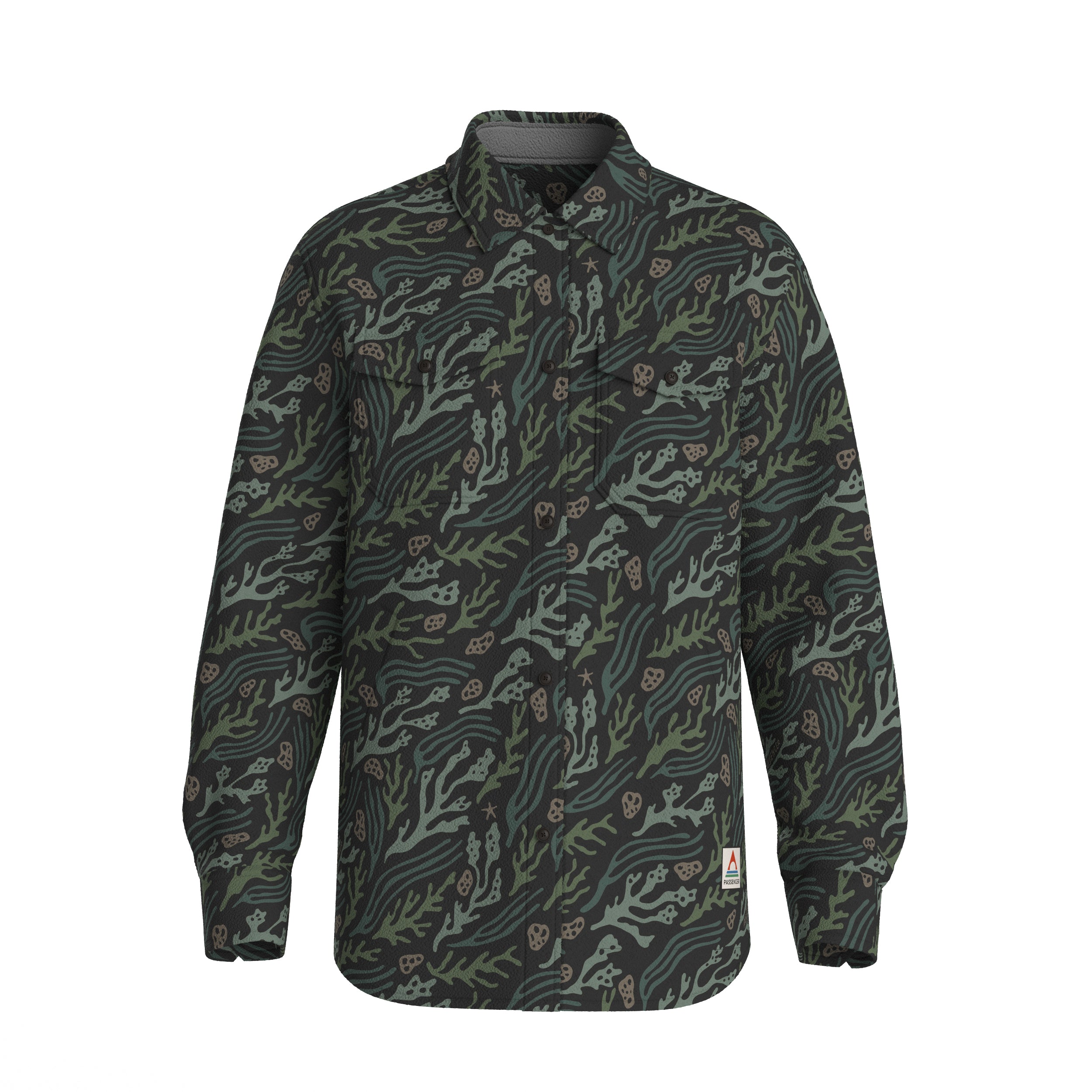 Maple Recycled Polar Fleece Shirt - Ocean Current Black