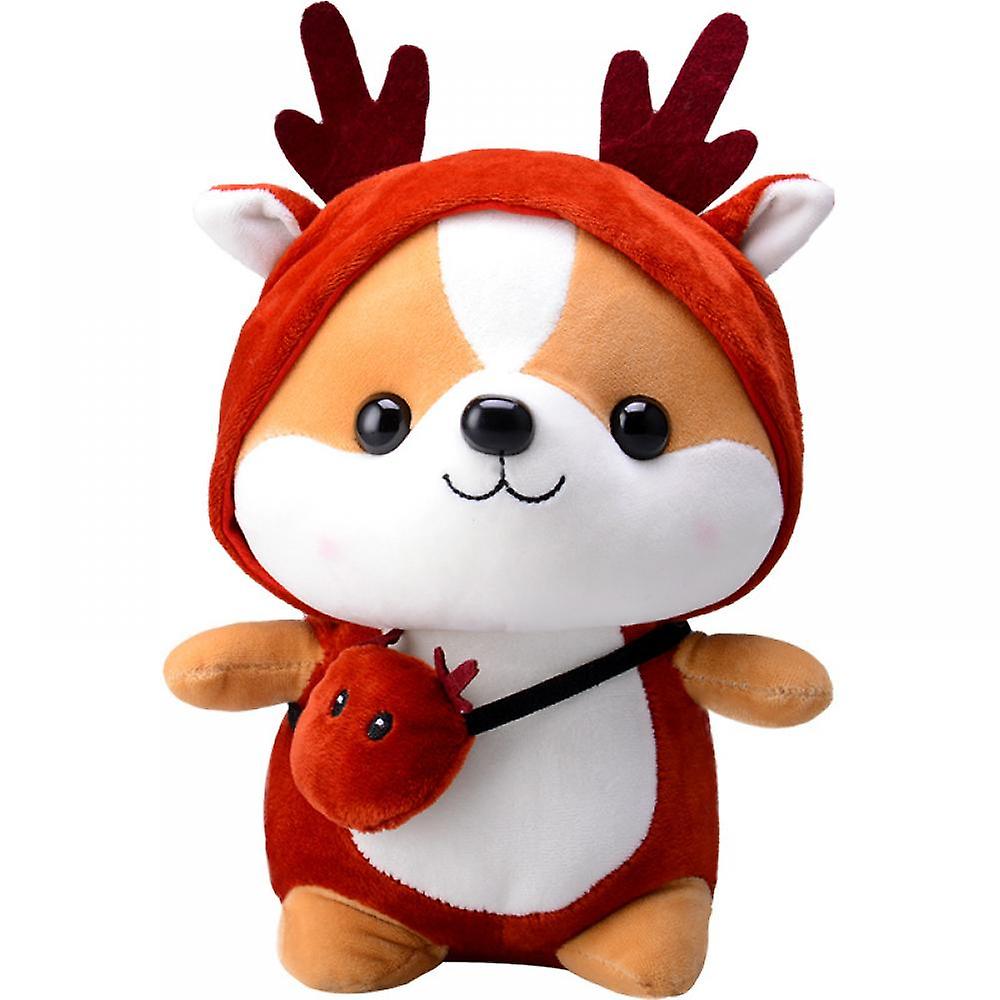 Squirrel Stuffed Animal Wearing Red Deer Outfit， Adorable Plushies Doll Play Toys For Kids Girls Boys Adults Birthday Christmas (red， 13.7 Inch)