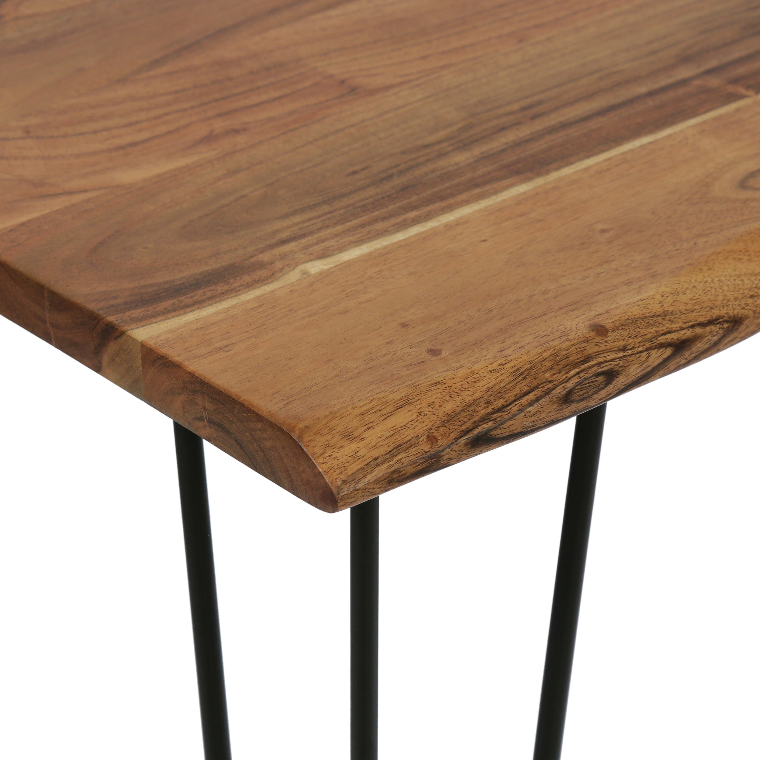 Americus Modern Industrial Handcrafted Acacia Wood Desk with Hairpin Legs