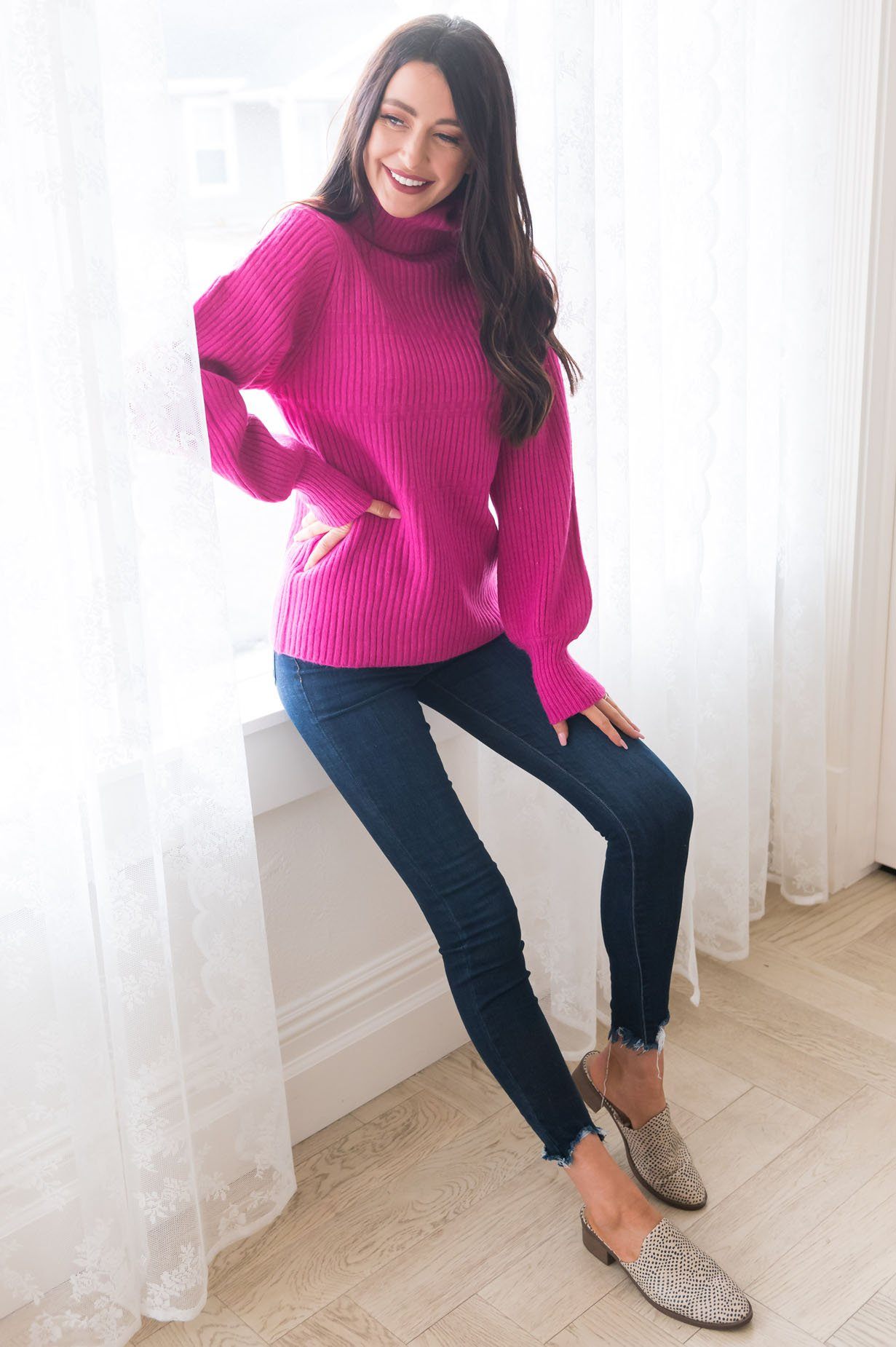 Pretty In Pink Modest Sweater