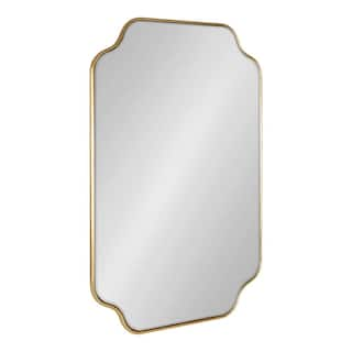 Kate and Laurel Plumley 36 in. H x 24 in. W Glam Irregular Framed Scalloped Gold Wall Mirror 220519