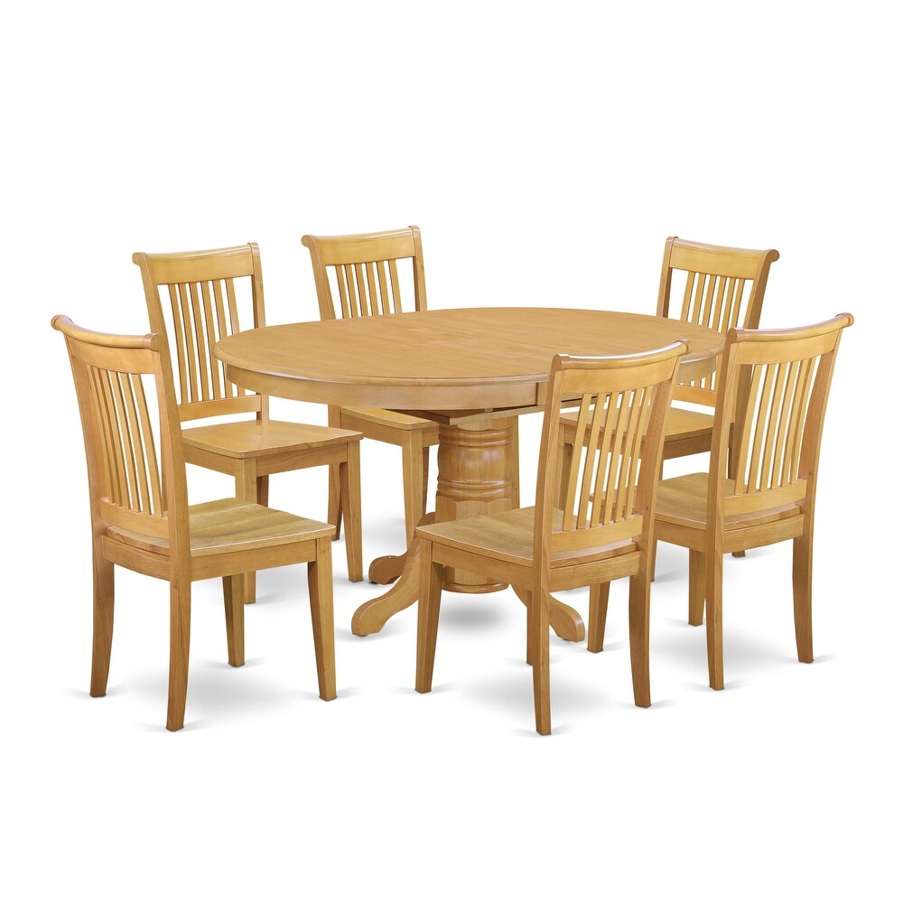 East West Furniture Modern Dining Table Set  an Oval Wooden Table and Dining Room Chairs  Oak (Pieces   Seat Options)