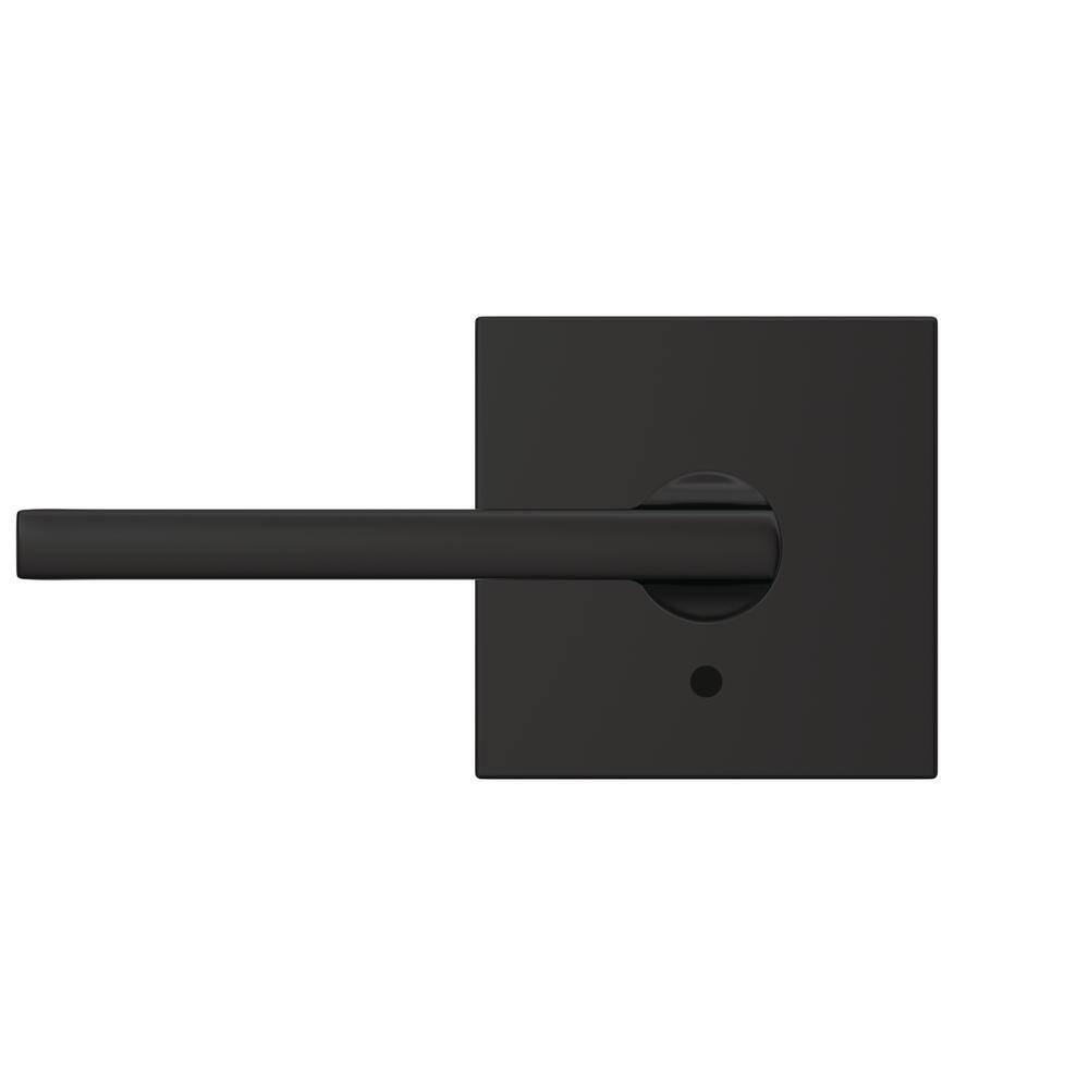 Schlage Custom Latitude Matte Black Combined Interior Door Handle with Collins Trim FC21 LAT 622 COL