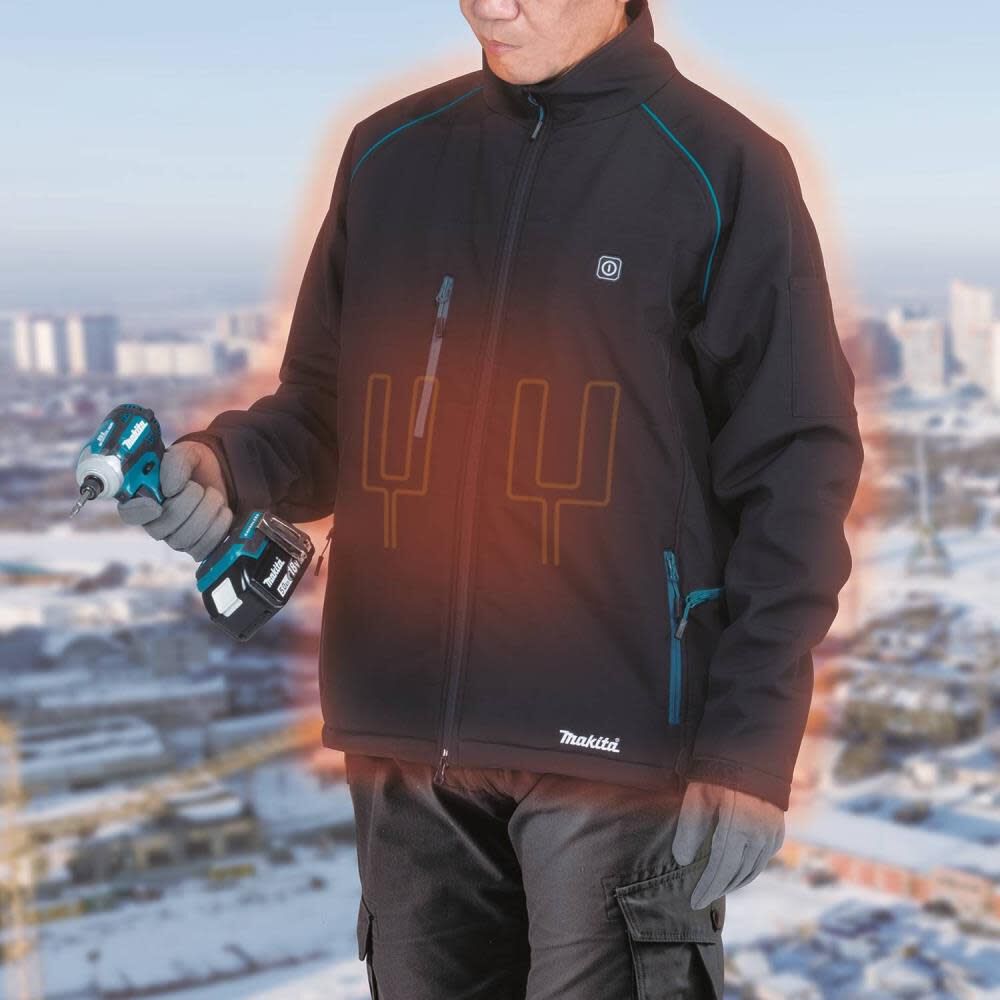 Makita 18V LXT Lithium-Ion Cordless Heated Jacket Jacket Only (Black 3XL) DCJ205Z3XL from Makita