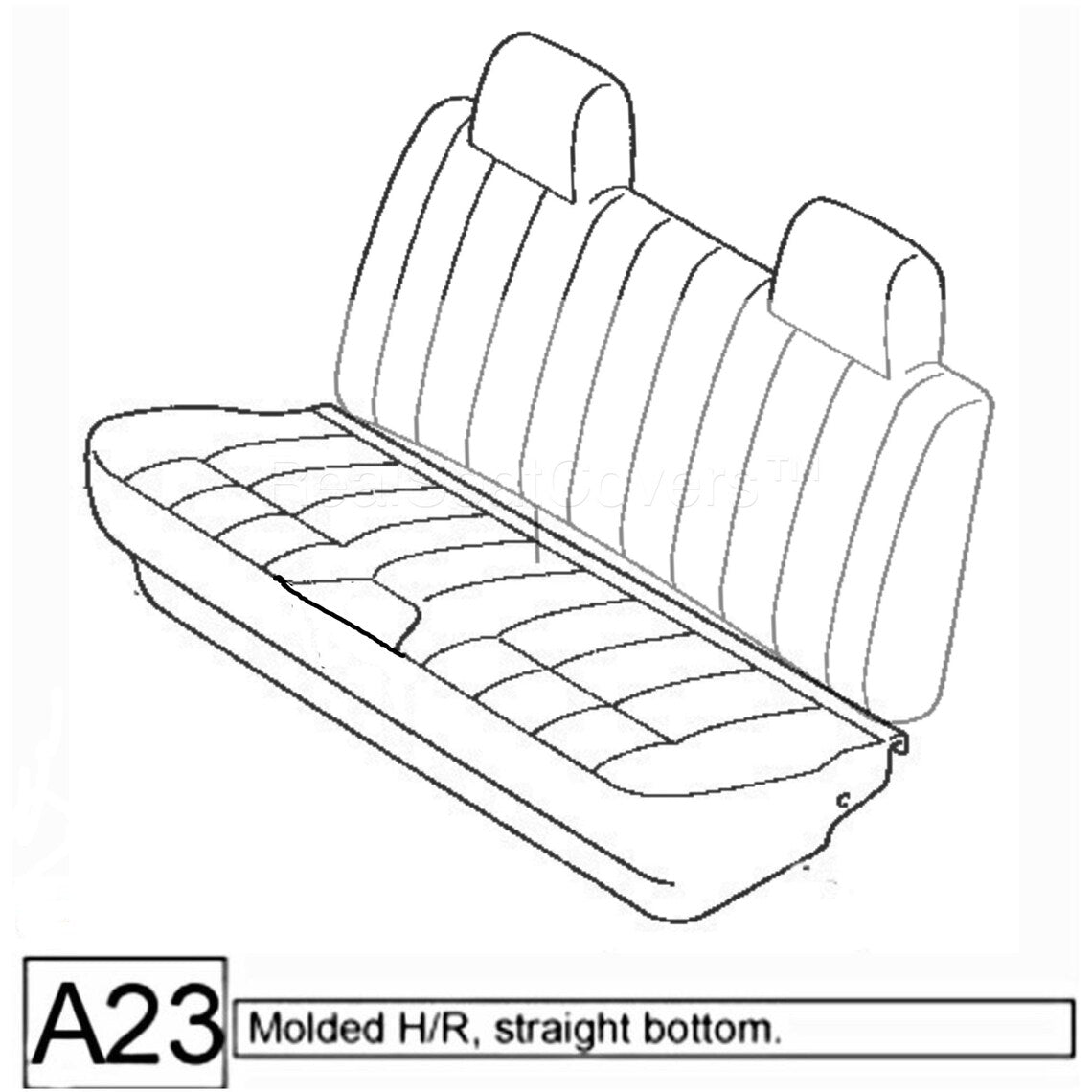 Seat Cover for Toyota Pickup 1984 - 1989 Front Solid Bench Molded Headrest RealSeatCovers A23 Beige， Tan