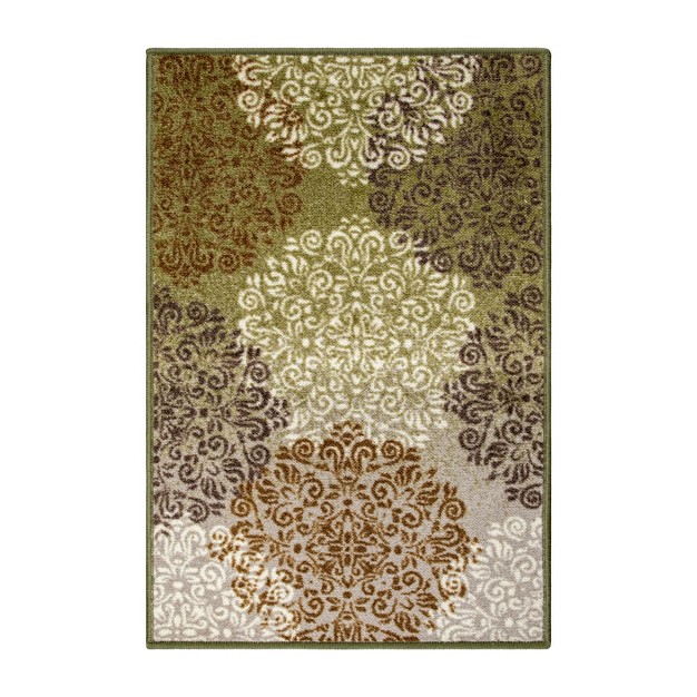 Traditional Floral Geometric Non slip Indoor Runner Or Area Rug By Blue Nile Mills