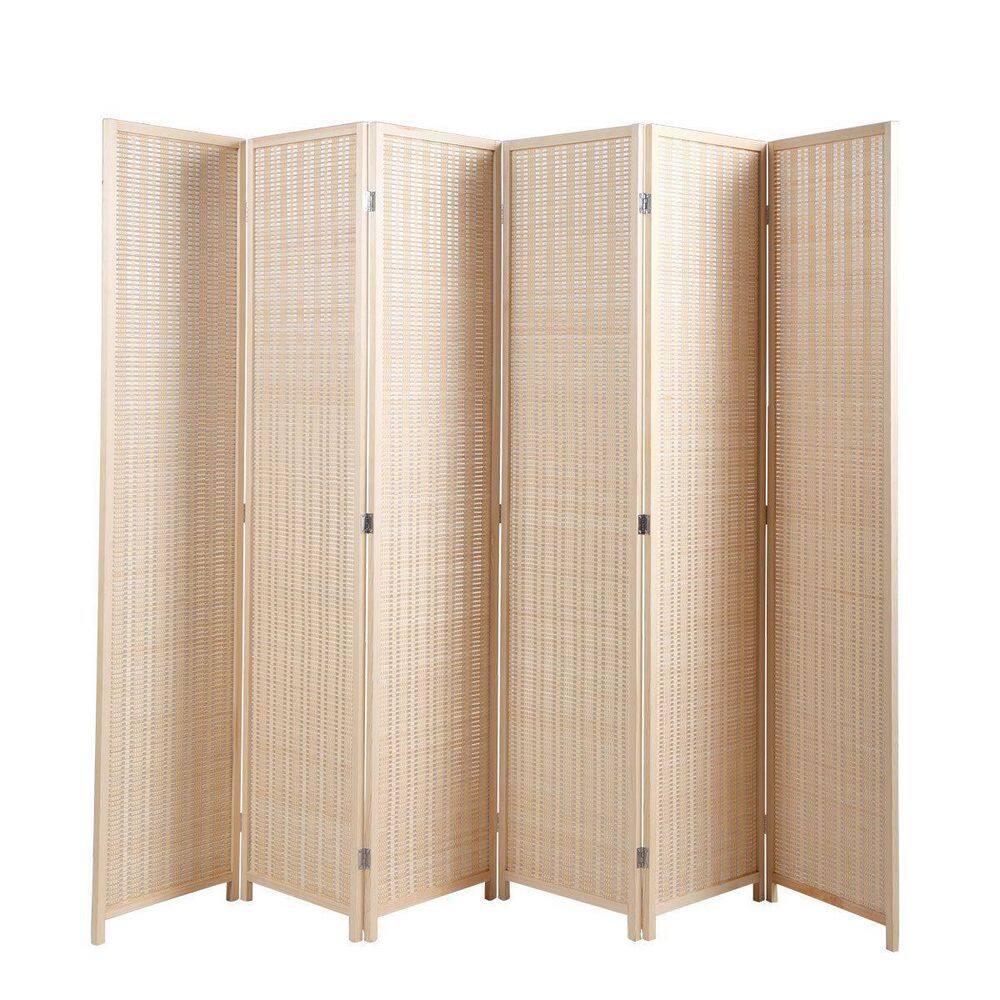 Cisvio 72 in. Bamboo Garden Fence Folding Privacy Screens Freestanding Room Dividers D0102HPNFEV