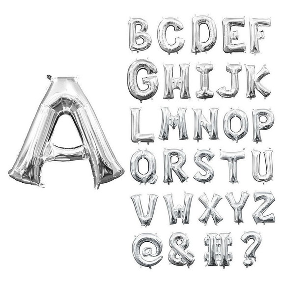 Amscan 307667 Air Filled Silver Letter Balloon   L...