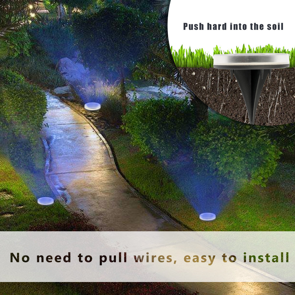 Solar Powered Sensor Lamp Outdoor Waterproof Floor Lamps 8LED Landscape Garden Light