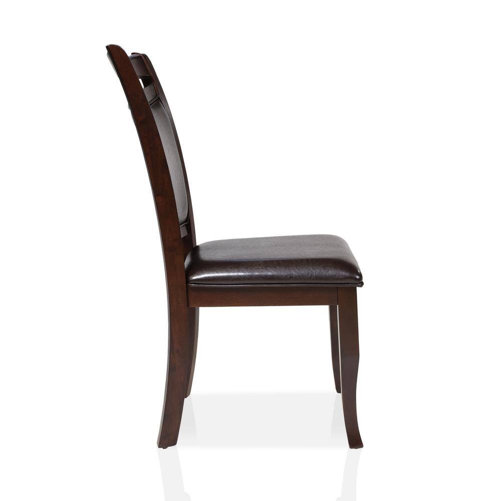 Furniture of America Swanson Espresso Faux Leather Dining Side Chair (Set of 2) IDF-3024SC