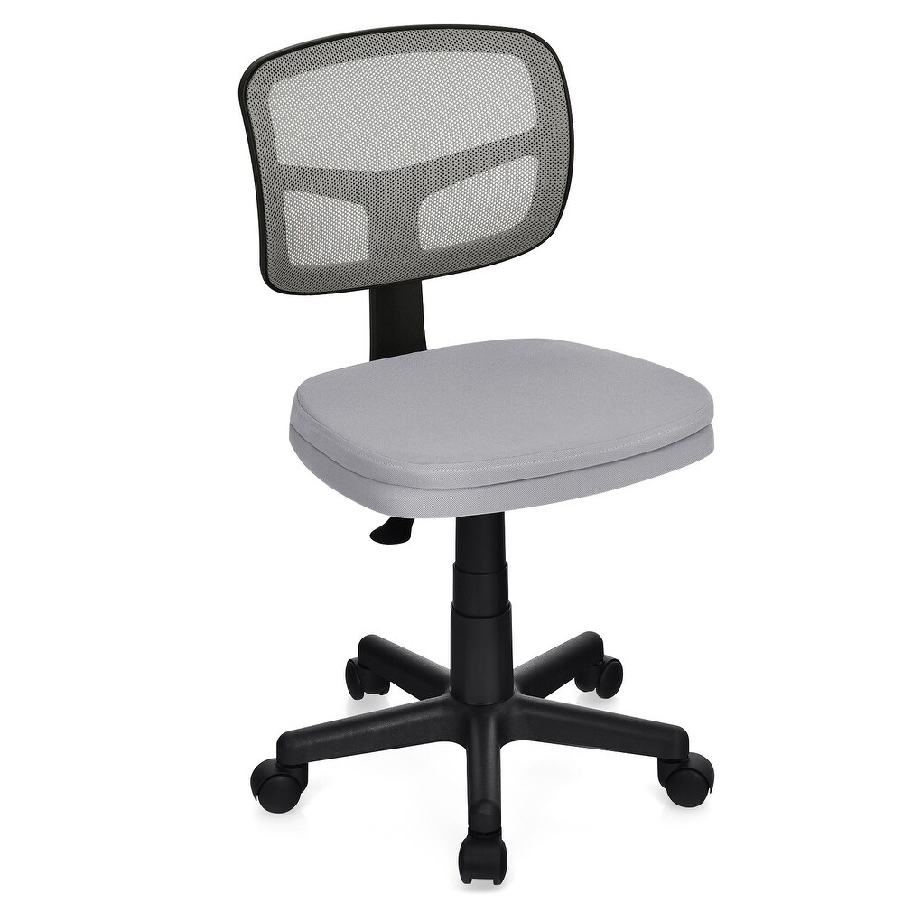 Armless Desk Chair Low Back Computer Chair Ergonomic Small Task Chair