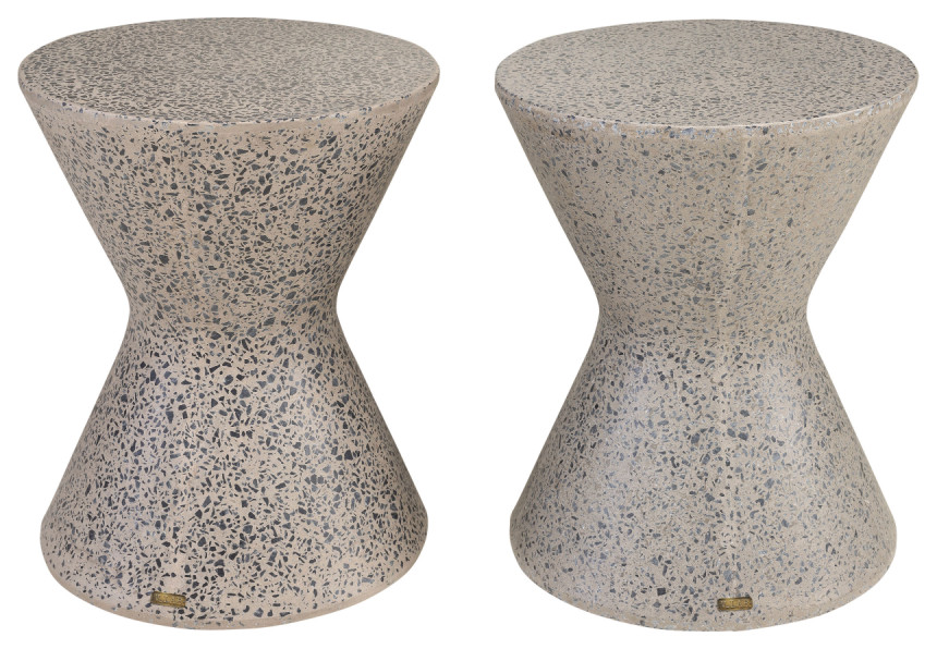 Gray Terrazzo Table / Stool  Versmissen Diabolo   Contemporary   Accent And Garden Stools   by Oroa   Eichholtz Furniture  Houzz