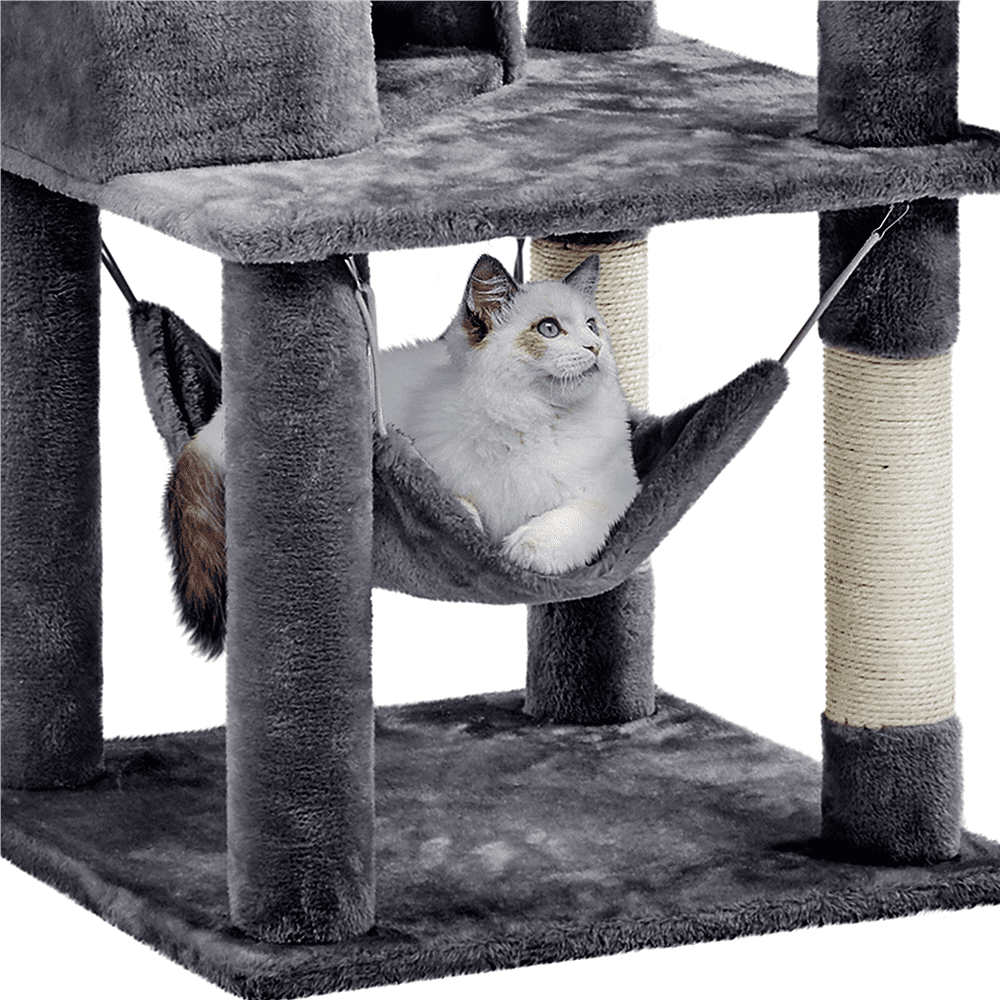 Easyfashion 69-inch Multilevel Cat Tree for Cats Kittens， Dark Gray