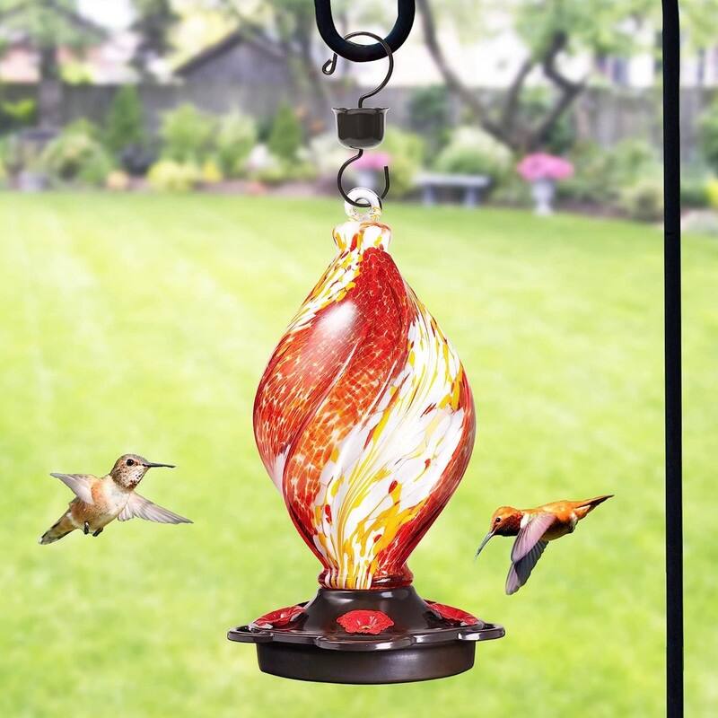 Ice Cream Shaped Spiral Hummingbird Feeder for Outdoors Hanging