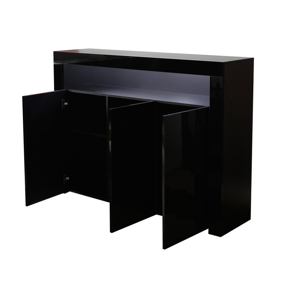 High Gloss LED Sideboard Storage Cabinet TV Stand with Multi Color Lights