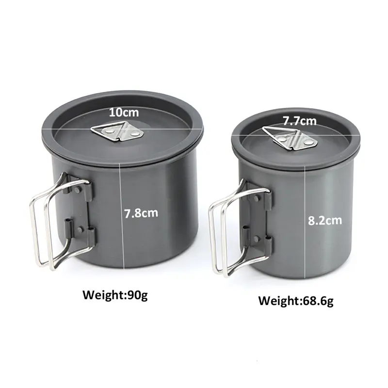 Portable Cheap Travel Aluminum Camping Cup Coffee Cup Teacup Mug Outdoor Water Cup With Folding Handle