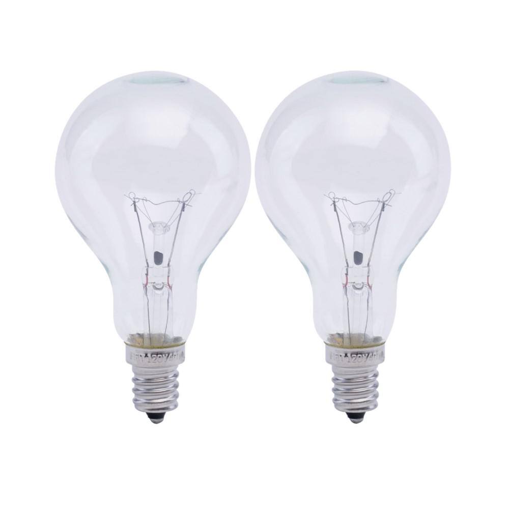 Feit Electric 40-Watt A15 E12 Incandescent Clear Light Bulb Soft White 2700K (2-Pack) BP40A15CCLCF