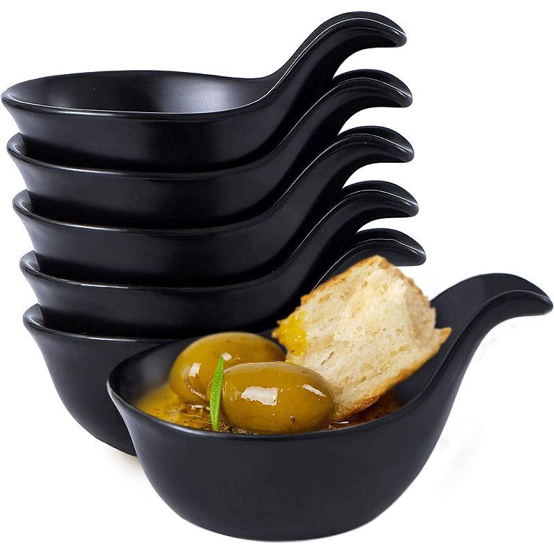 Porcelain Dip Soy Sauce Dishes and Bowl Small Cups with Handle for Sushi， Tomato Sauce， Holder， Sizzling Spice， BBQ - Chip and Dip Serving Bowl Set