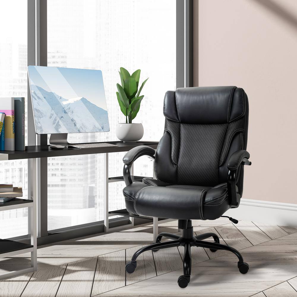 Vinsetto Black PU Seat Executive Office Chair with High Back Adjustable 921-462BK