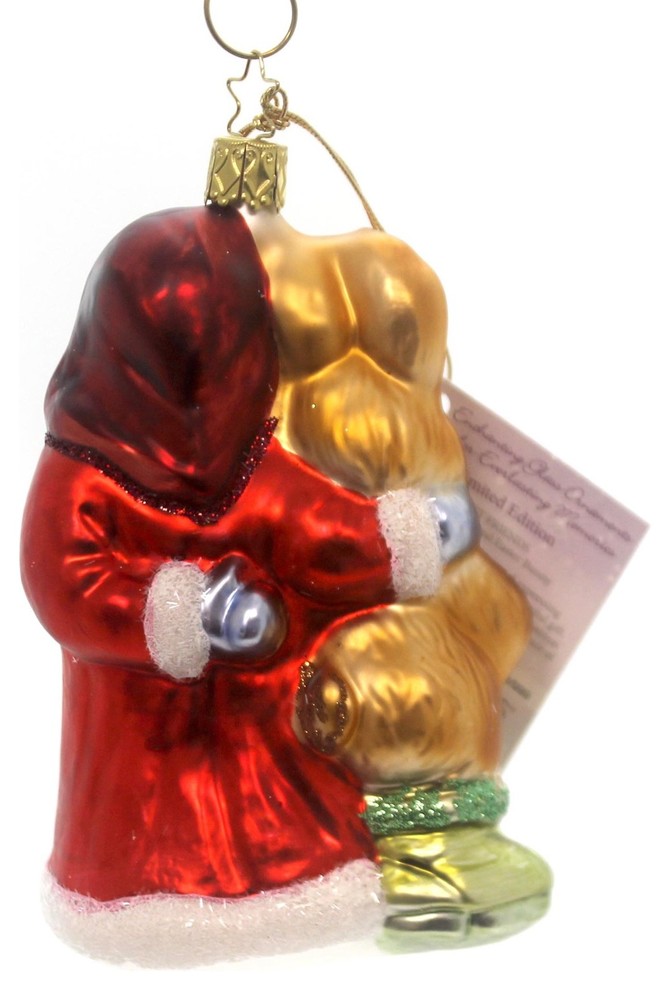 Inge Glas BEST FRIENDS Glass Limited Edition Santa Rabbit 100315   Contemporary   Christmas Ornaments   by Story Book Kids Inc  Houzz