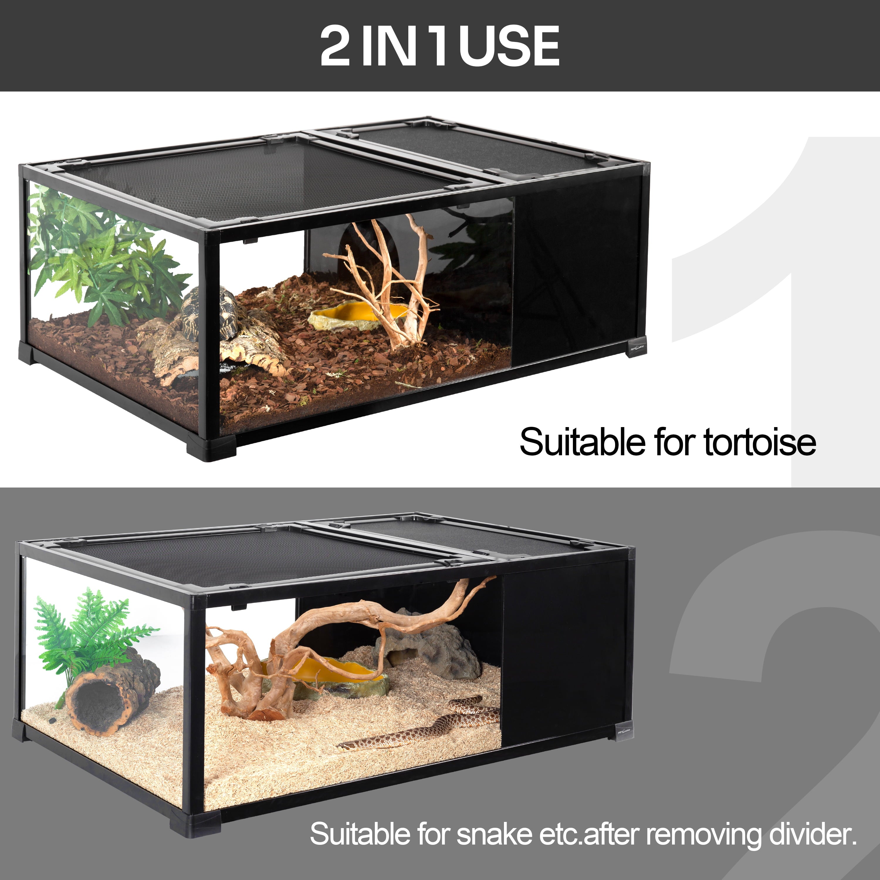 REPTI-ZOO Glass Tortoise Habitats and House， 36