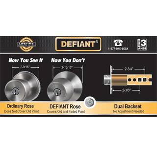 Defiant Hartford Satin Nickel Single Cylinder Keyed Entry Project Combo Pack BGX2L1BD