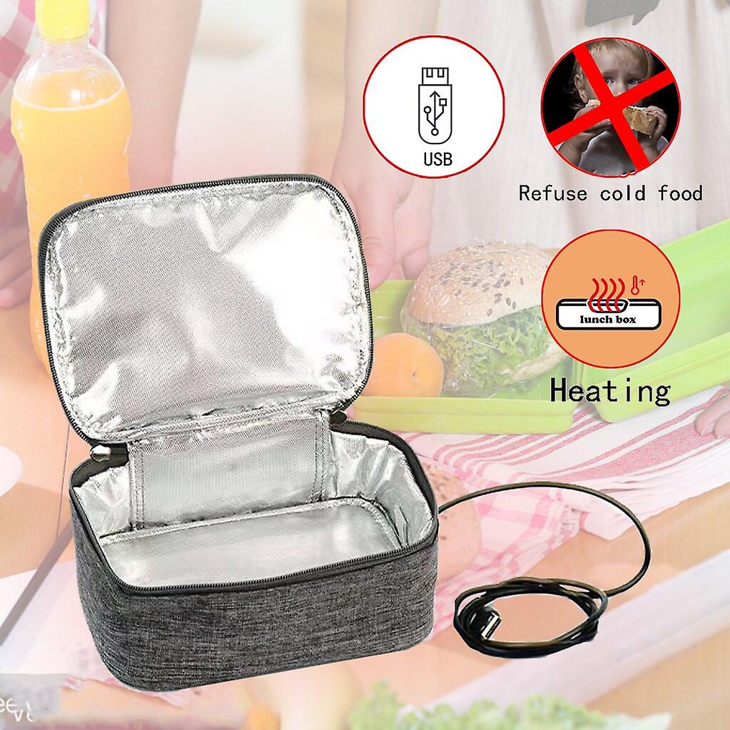 Usb Power Bank Food Heating Lunch Box Waterproof Insulated 5v Car Picnic Food Warmer Container Bag Electric Lunch Box  Bag