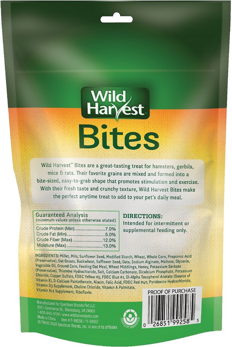 Wild Harvest Bites Small Animal Treats， 2.5-oz bag