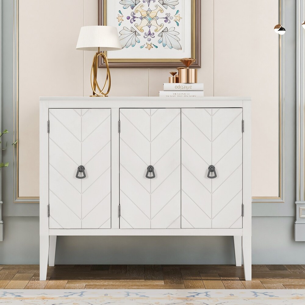 Modern Accent Storage Cabinet Console Table with Adjustable Shelf