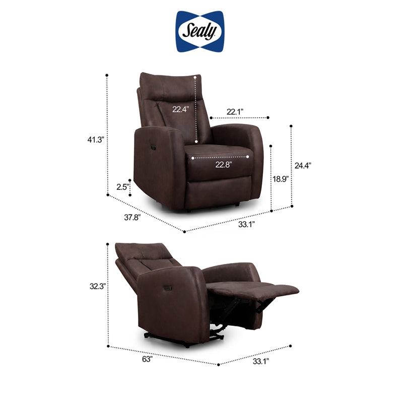 Manhattan Recliner in Espresso by Sealy Sofa Convertibles