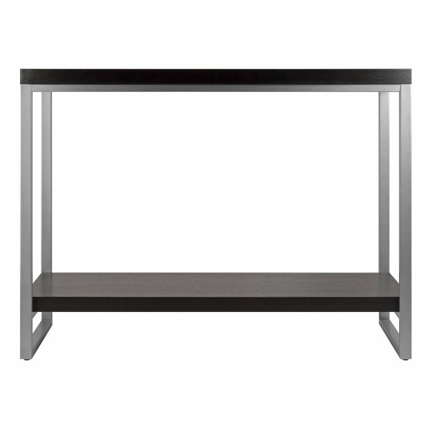 Jared Console Table Enamel Steel Tube Dark Espresso Winsome