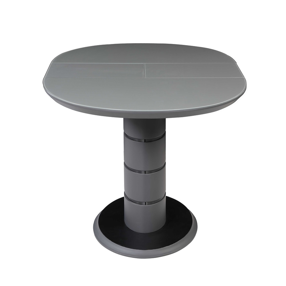 Somette Kenya Extendable Dining Table with Art Deco Stripe Base