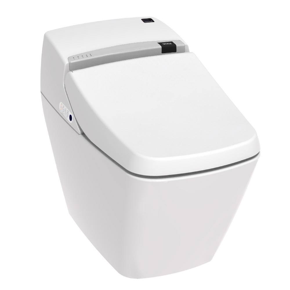 VOVO Stylement Tankless Smart One Piece Bidet Toilet Square in White Auto Open Auto Flush Heated Seat PB-707S